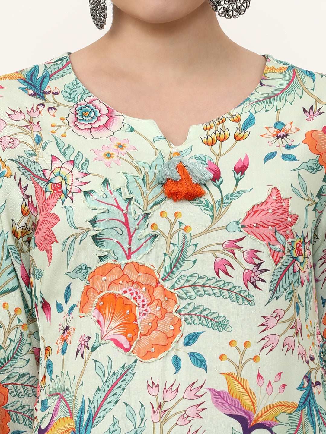 Embroidered Straight Floral Kurta