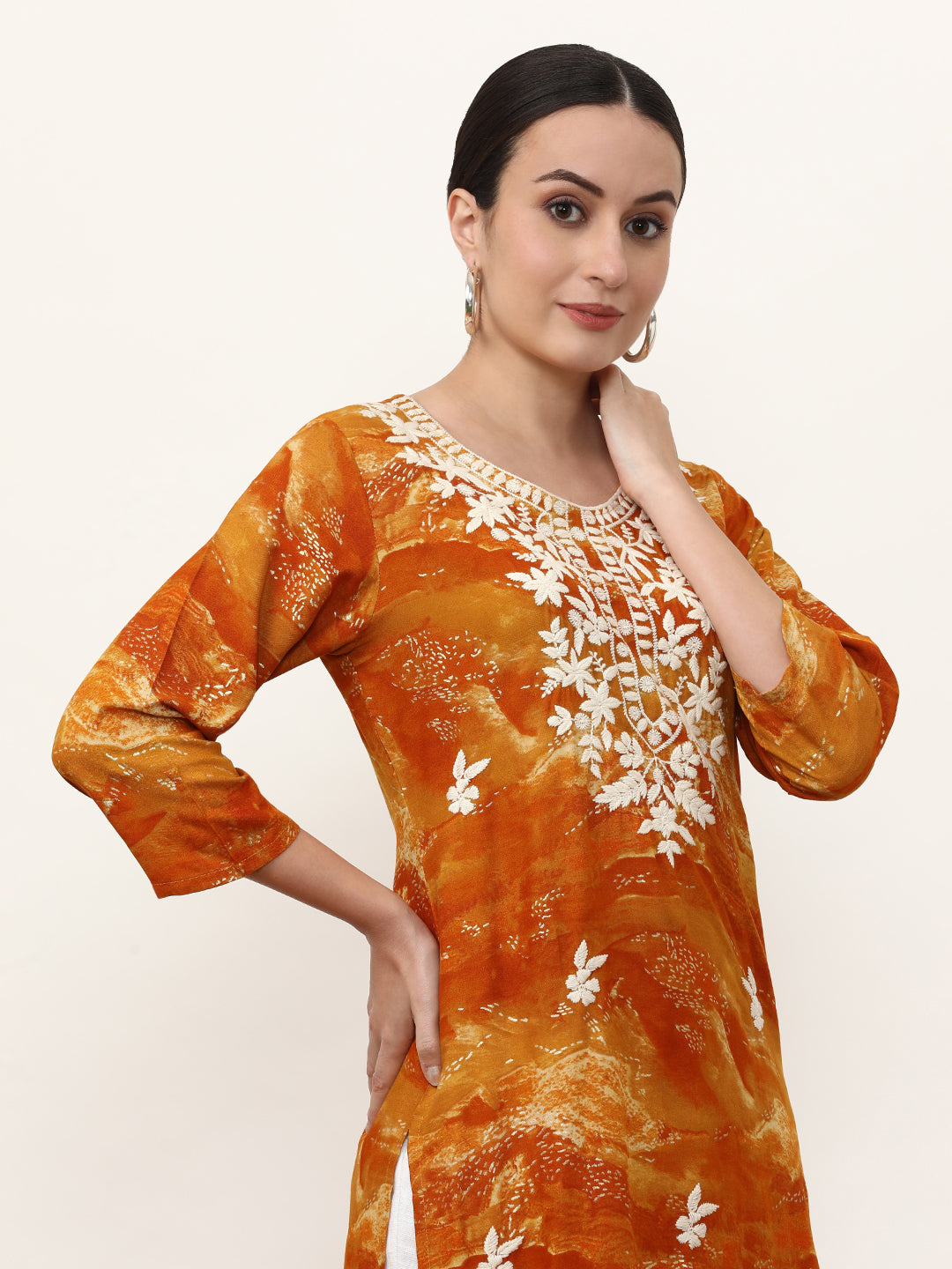 Embroidered Straight Floral Kurta