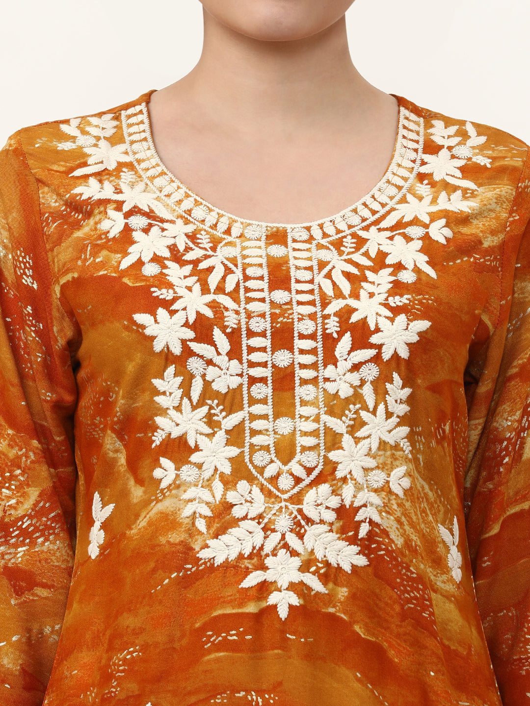 Embroidered Straight Floral Kurta