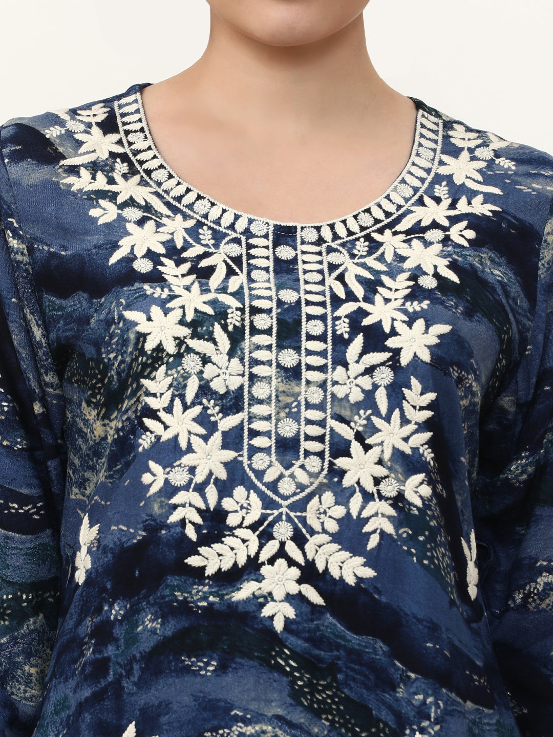 Embroidered Straight Floral Kurta