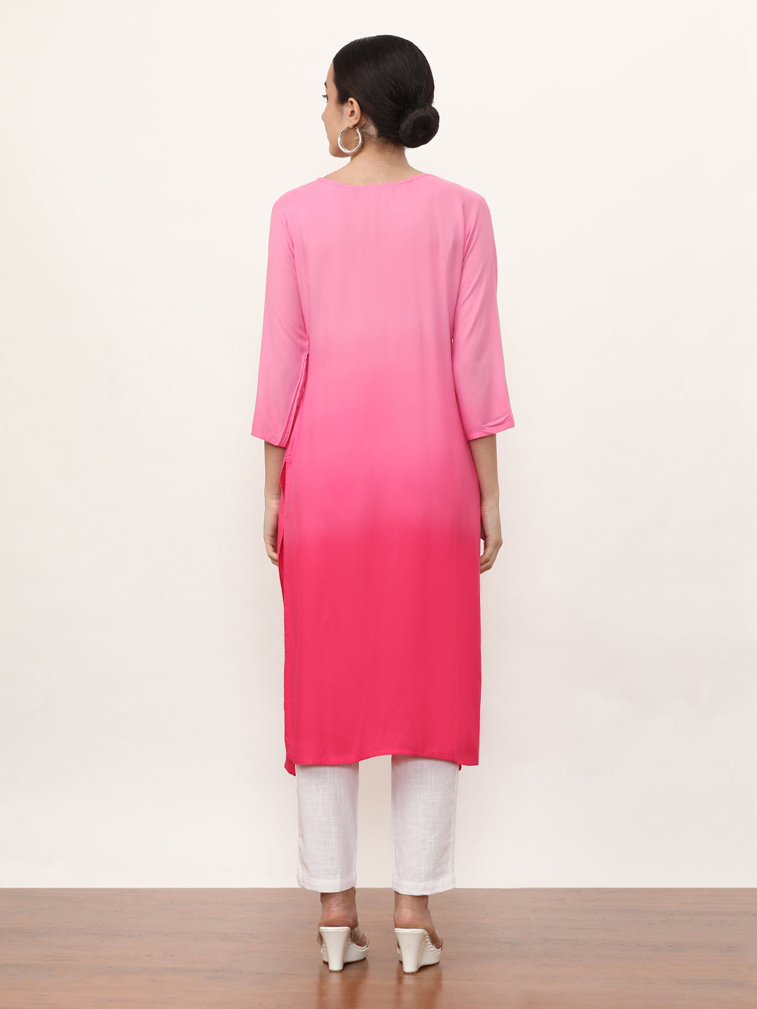 Embroidered Straight Floral Kurta