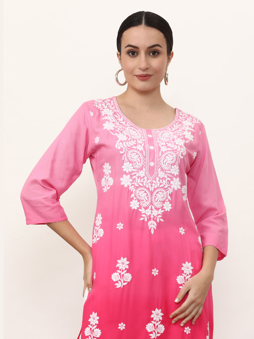 Embroidered Straight Floral Kurta