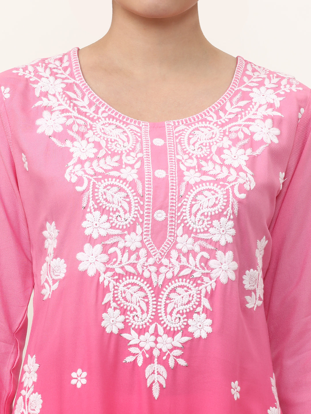 Embroidered Straight Floral Kurta