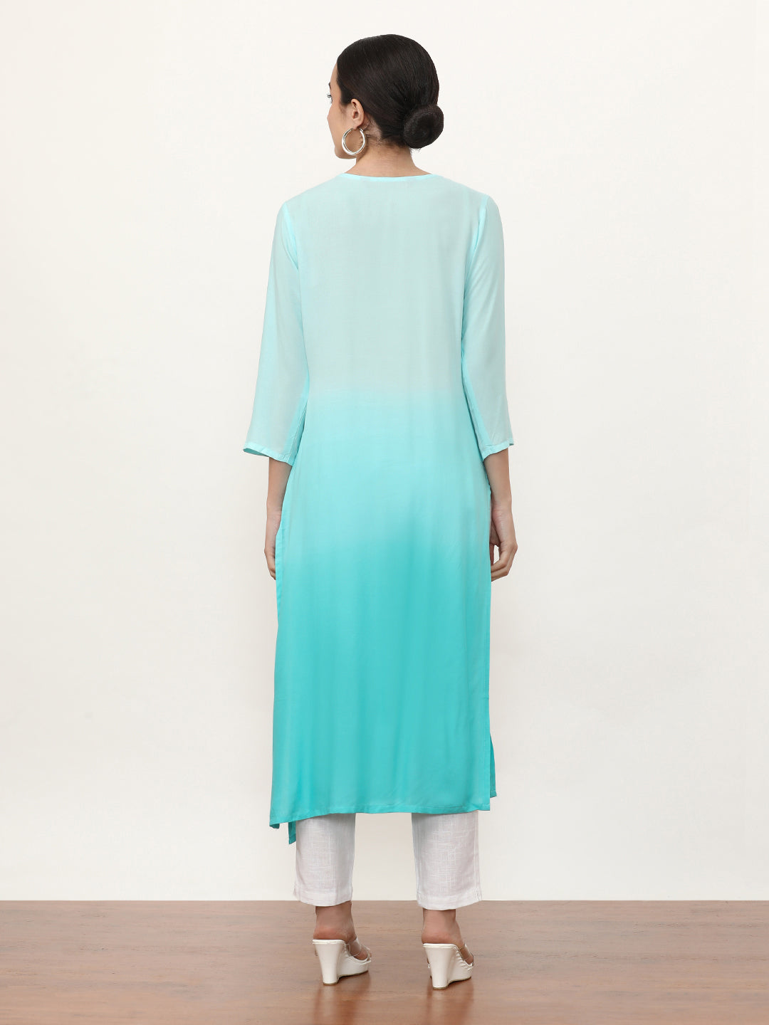 Embroidered Straight Floral Kurta