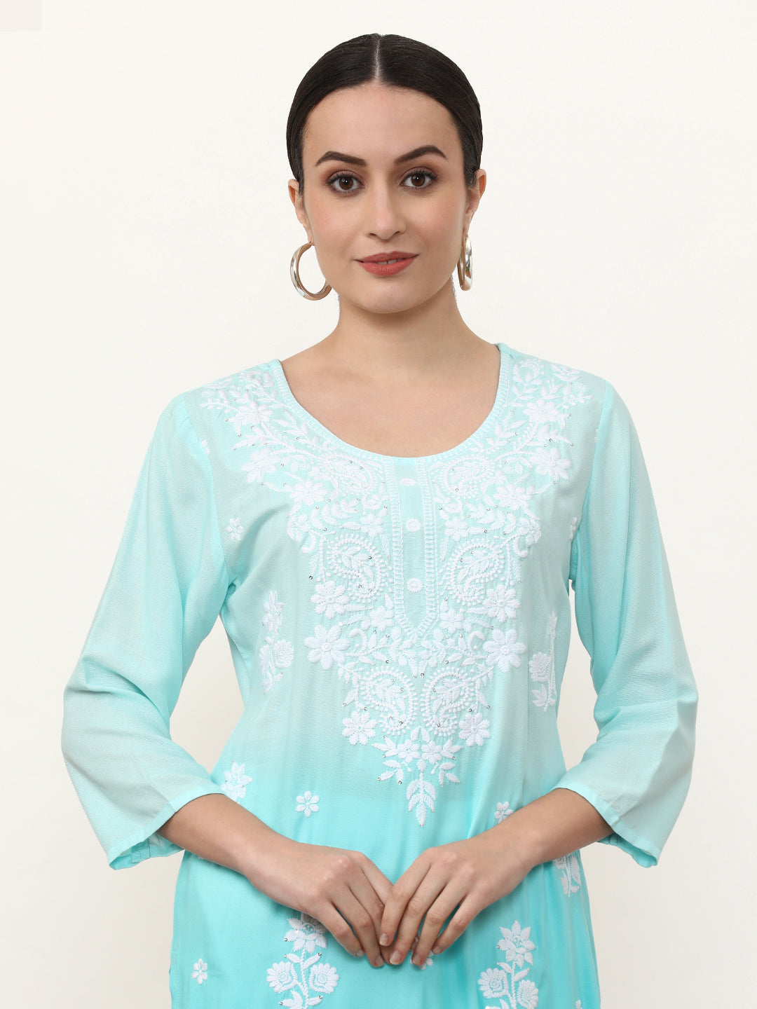Embroidered Straight Floral Kurta