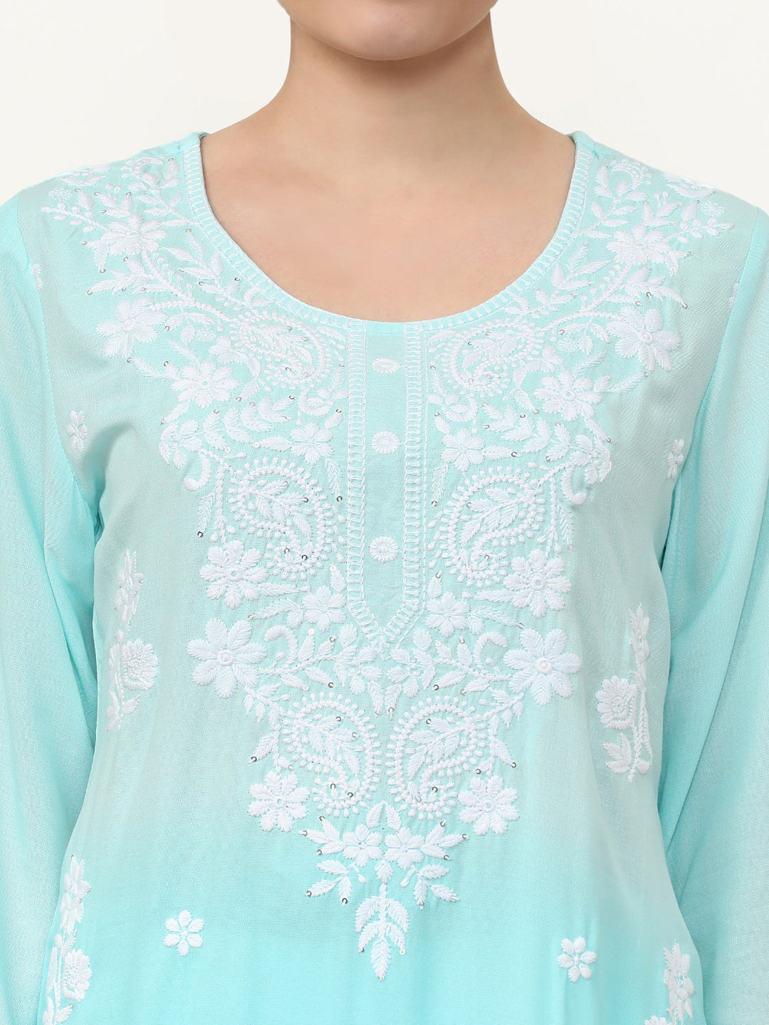 Embroidered Straight Floral Kurta