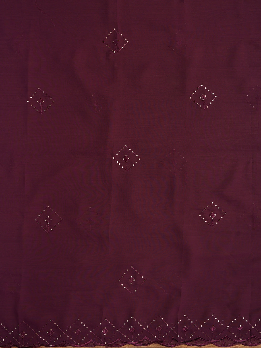 Purple Embroidered Silk Georgette Dress Material with Dupatta