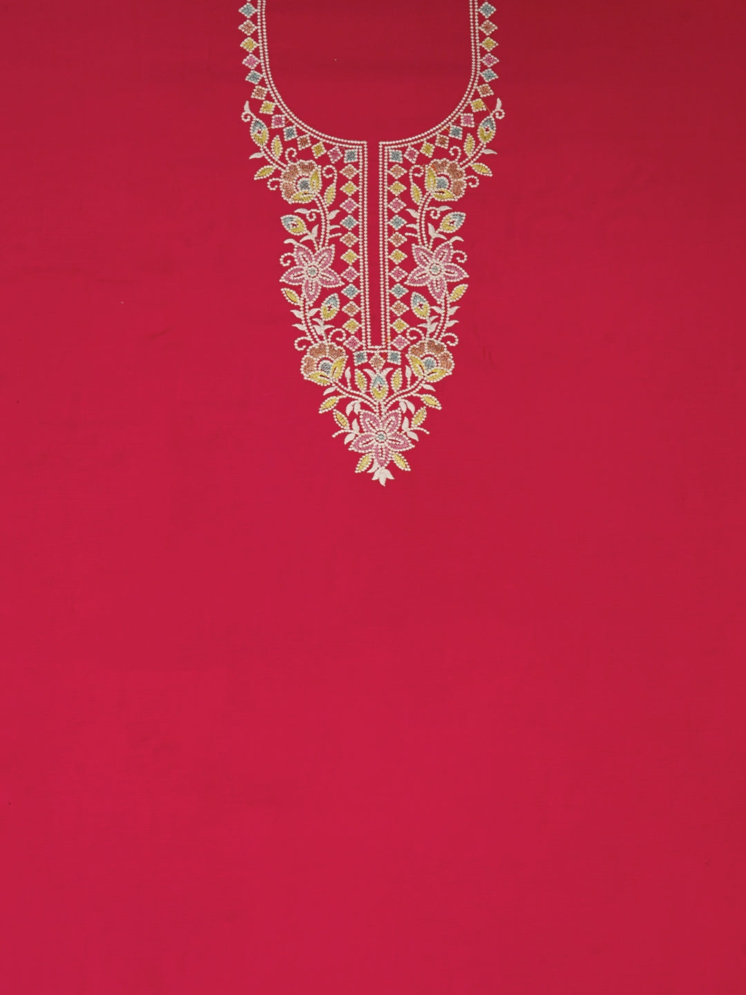 Pink Zari Pure Cotton Dress Material with Dupatta