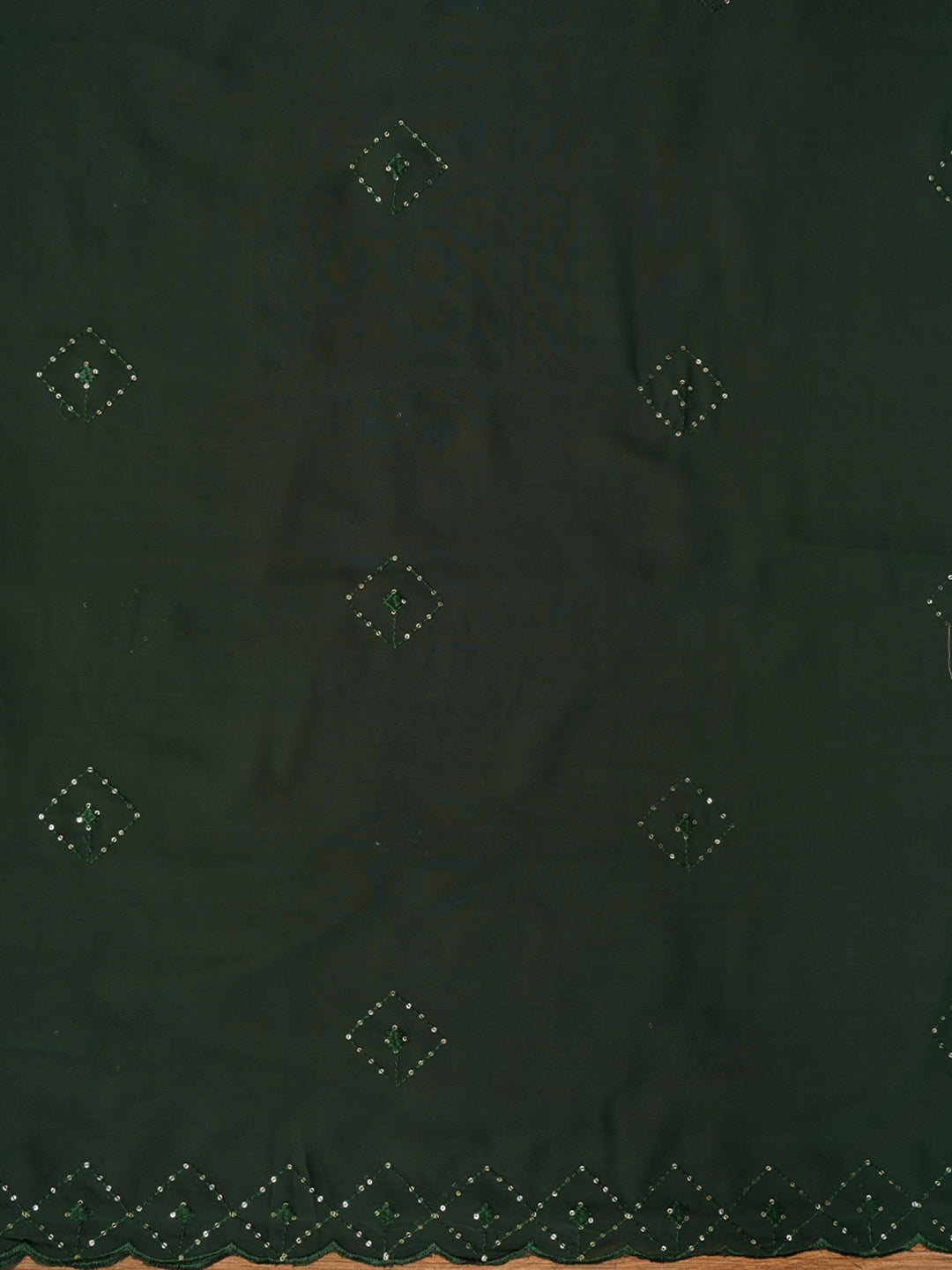 Green Embroidered Silk Georgette Dress Material with Dupatta