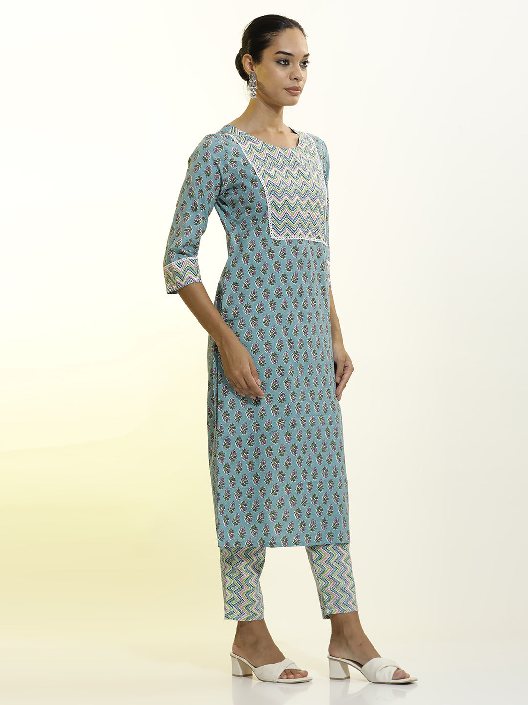 Rama Ethnic Motif Printed Cotton Straight Kurta Set