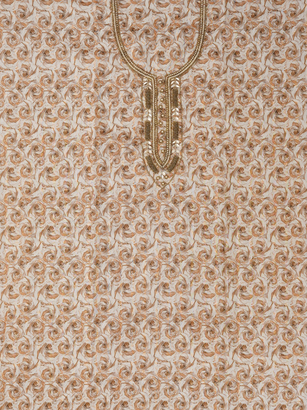 Unstitched Embellished Multicolor Cotton Blend Dress Material with Dupatta