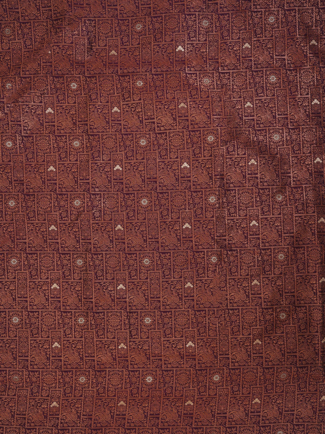 Red Floral Silk Zari Woven Dress Material with Dupatta