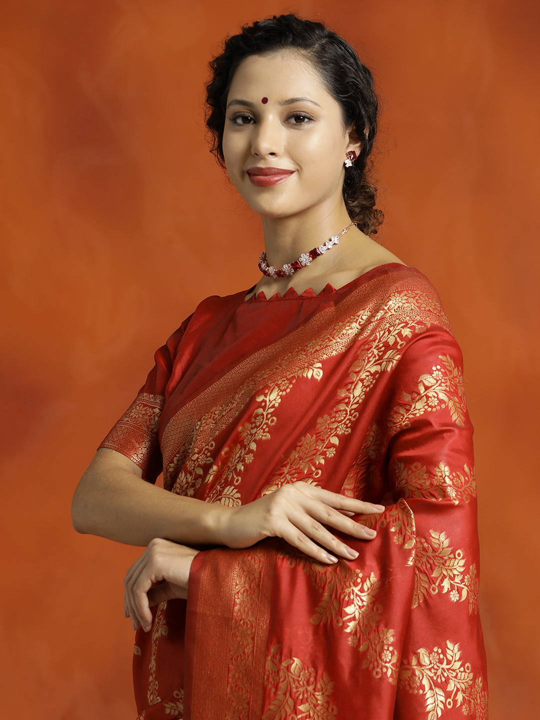 Red Silk Banarasi Zari Woven Heavy Red Saree