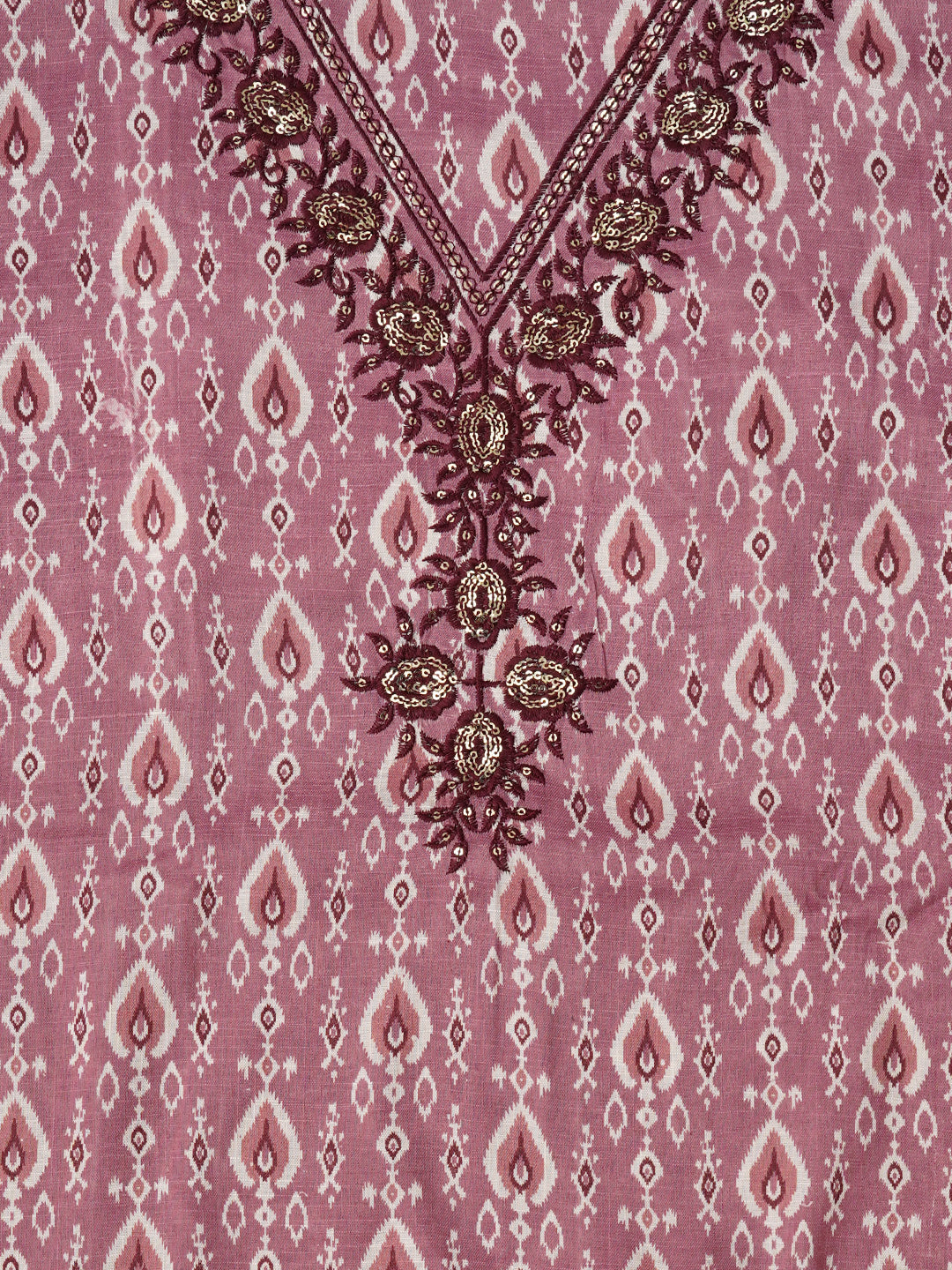 Purple Unstitched Printed Pure Cotton Dress Material With Dupatta