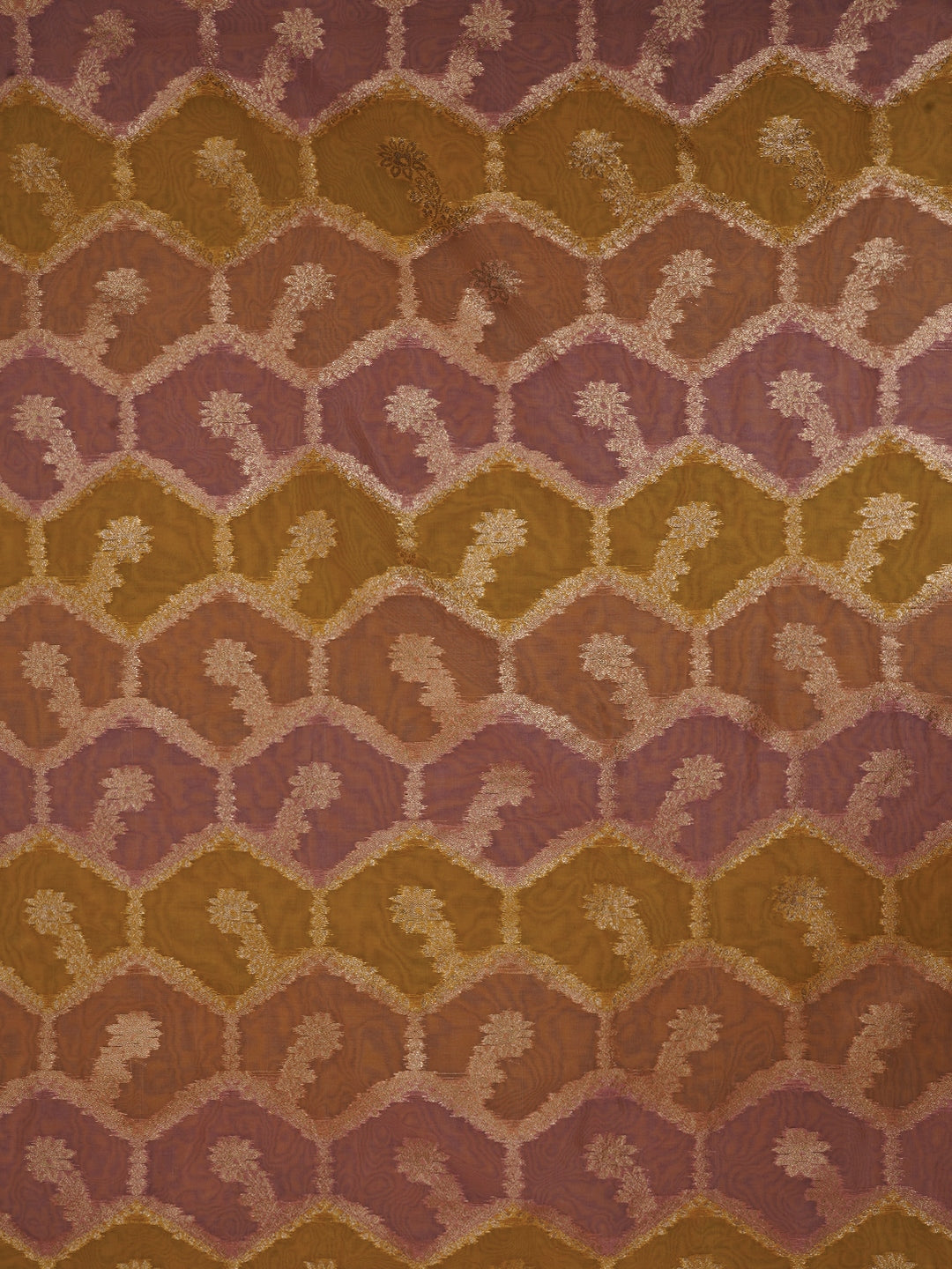 Multicolor Unstitched Zari Woven Organza Dress Material With Dupatta