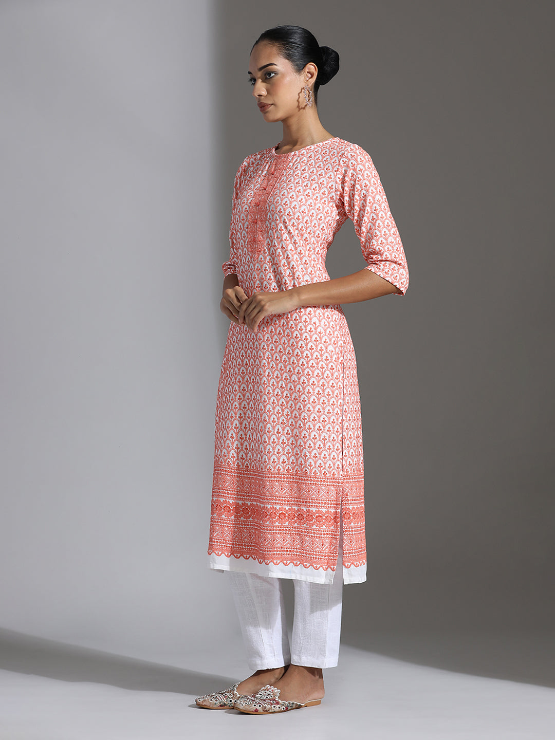 Heavy Embroidered Rayon Straight Kurta