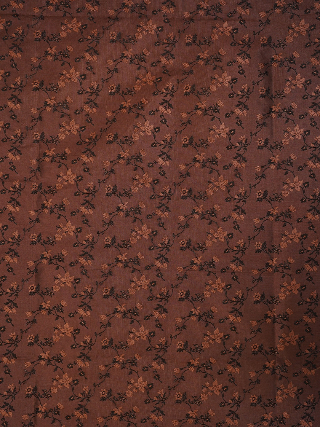 Black Floral Silk Zari Woven Dress Material with Dupatta