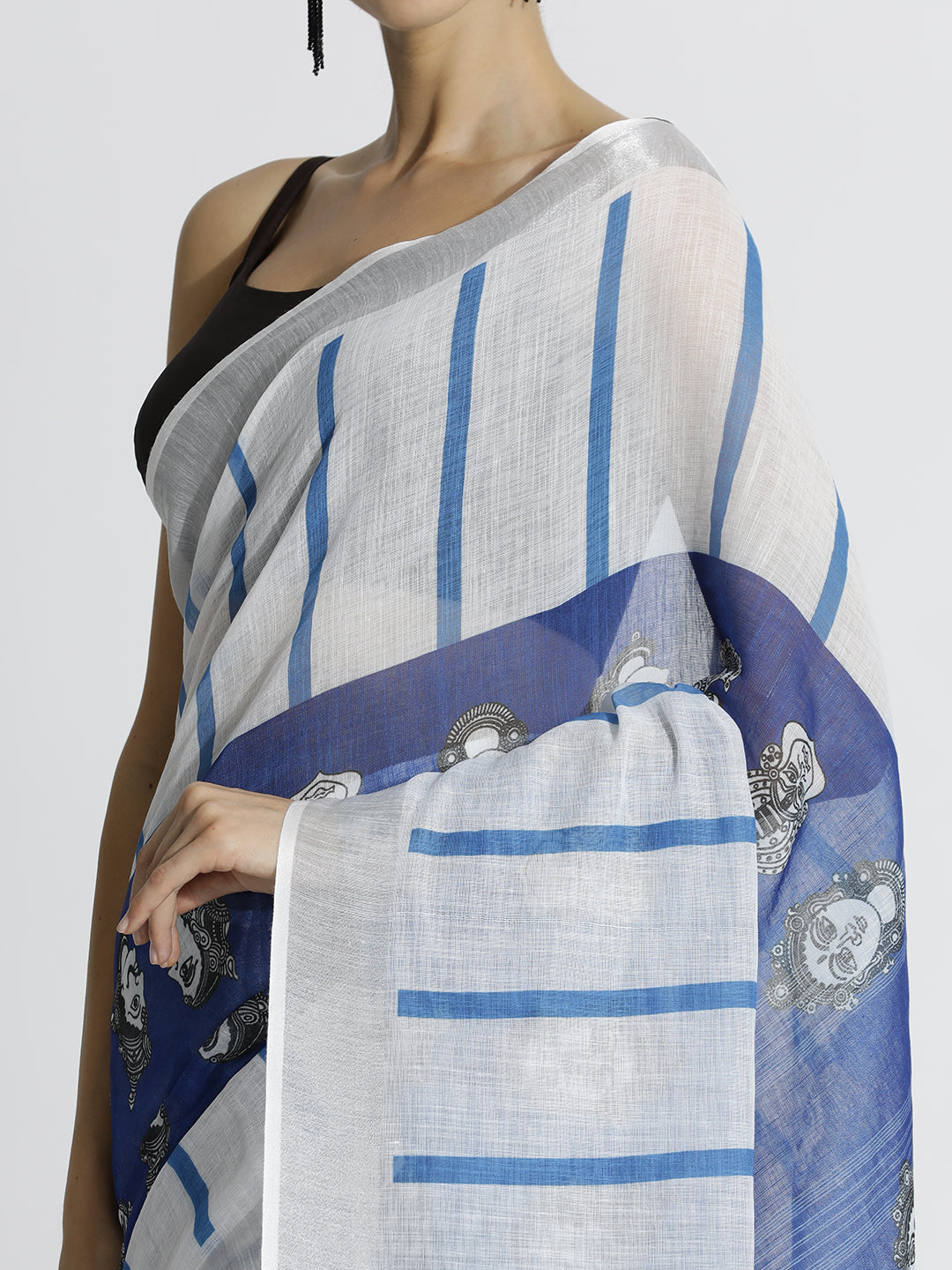 Traditional Printed Daily Wear Pure Linen Saree