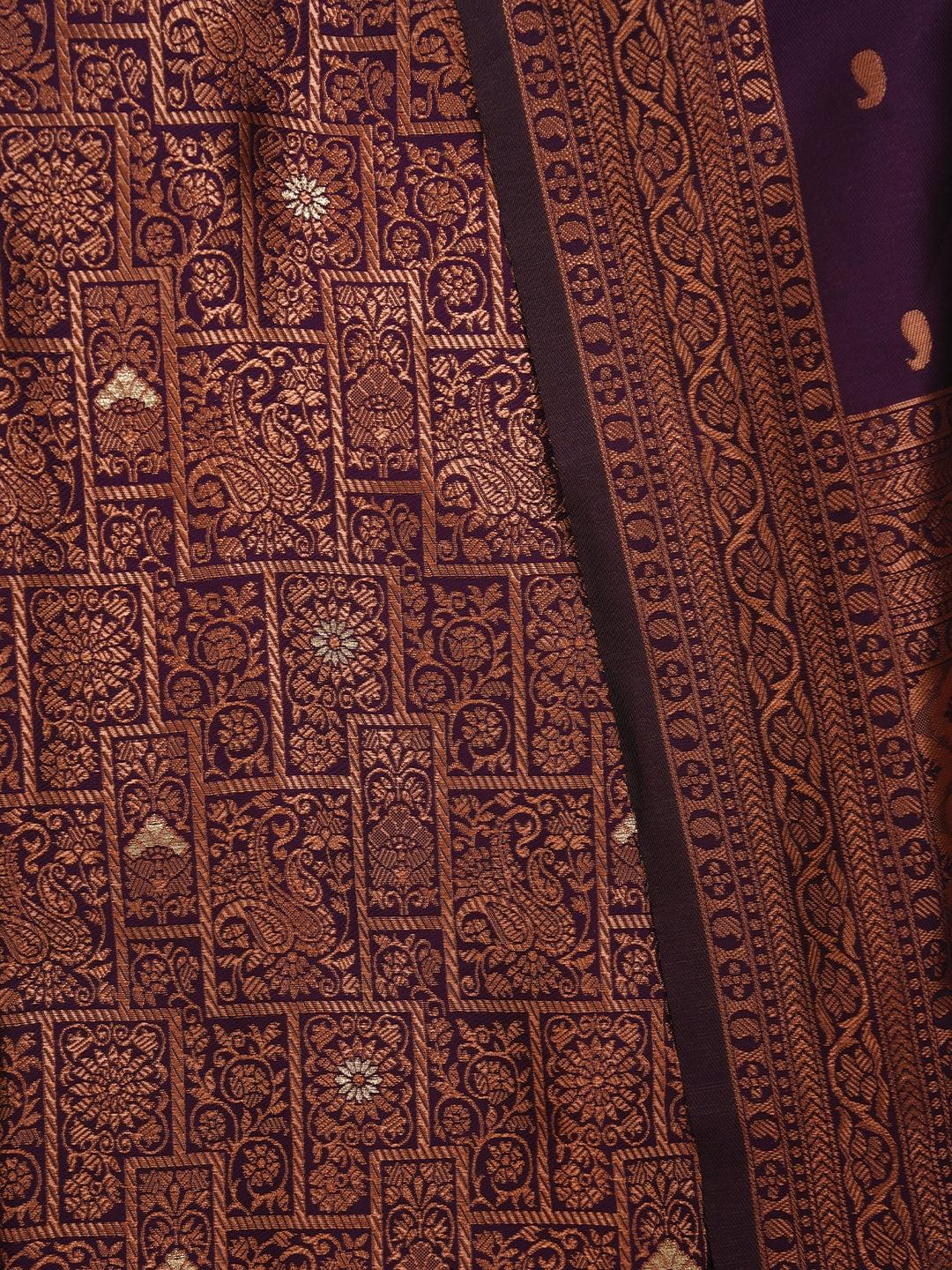 Red Floral Silk Zari Woven Dress Material with Dupatta