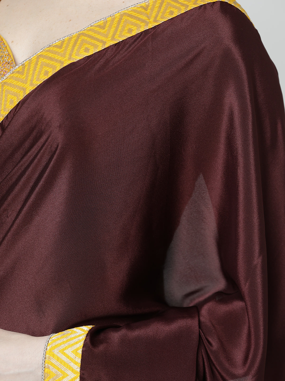 Woven Design Satin Maroon Saree