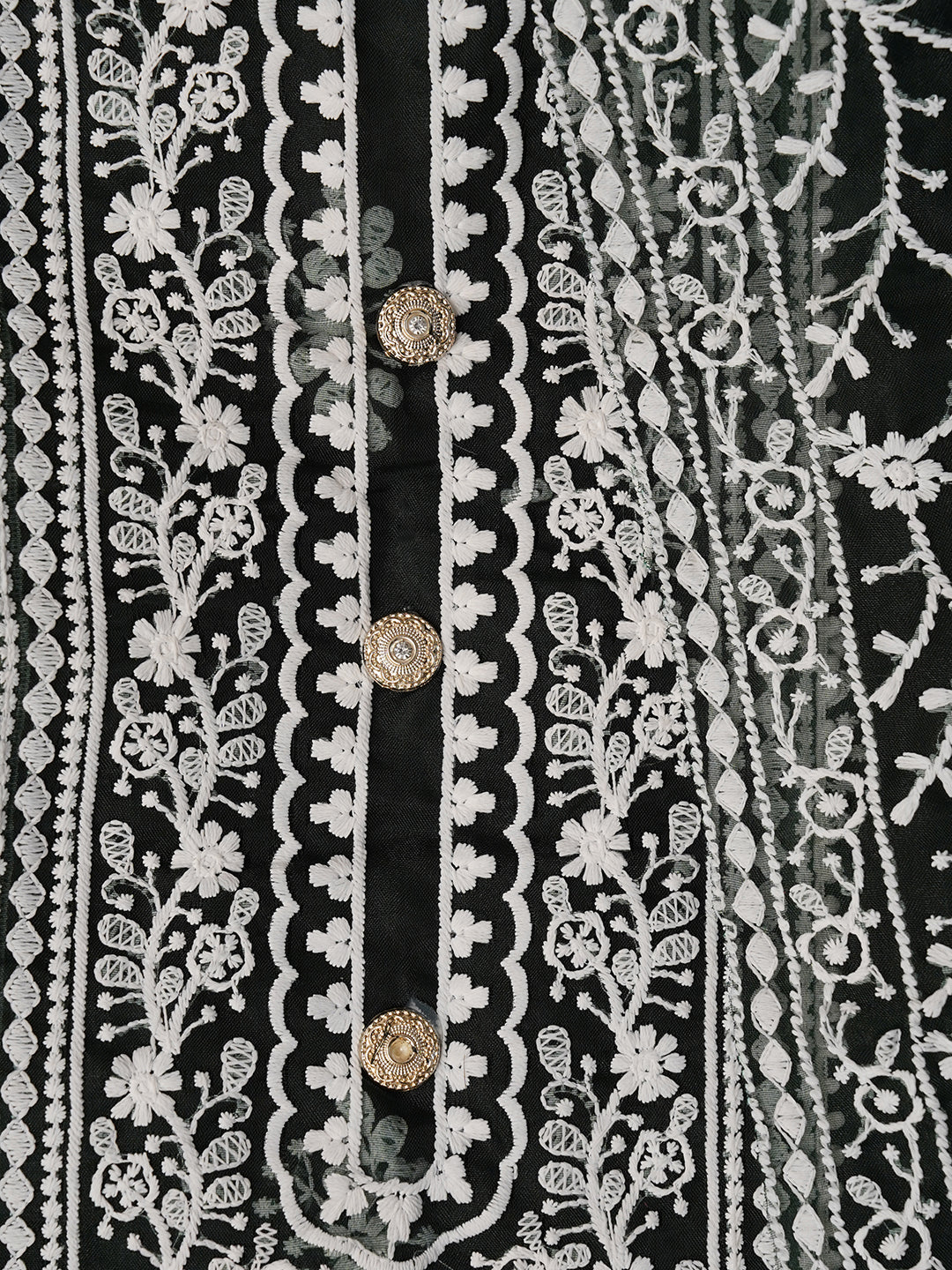 Unstitched Green Embroidered Organza Dress Material With Dupatta