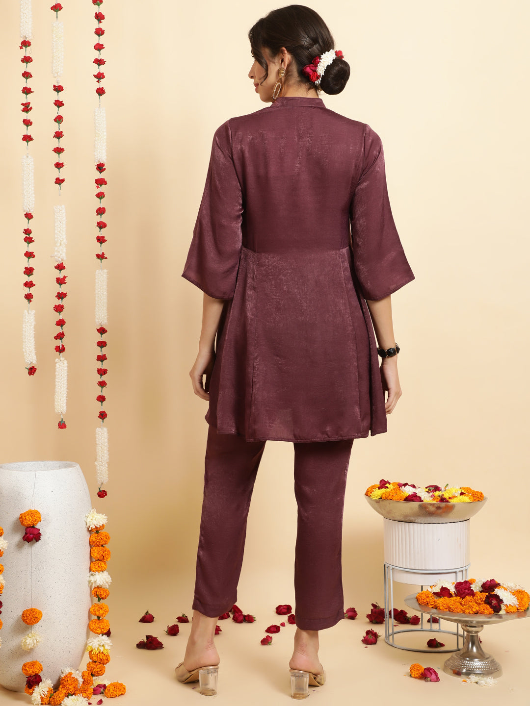 Lavender Zardozi Embroidered Velvet Co-ord Set