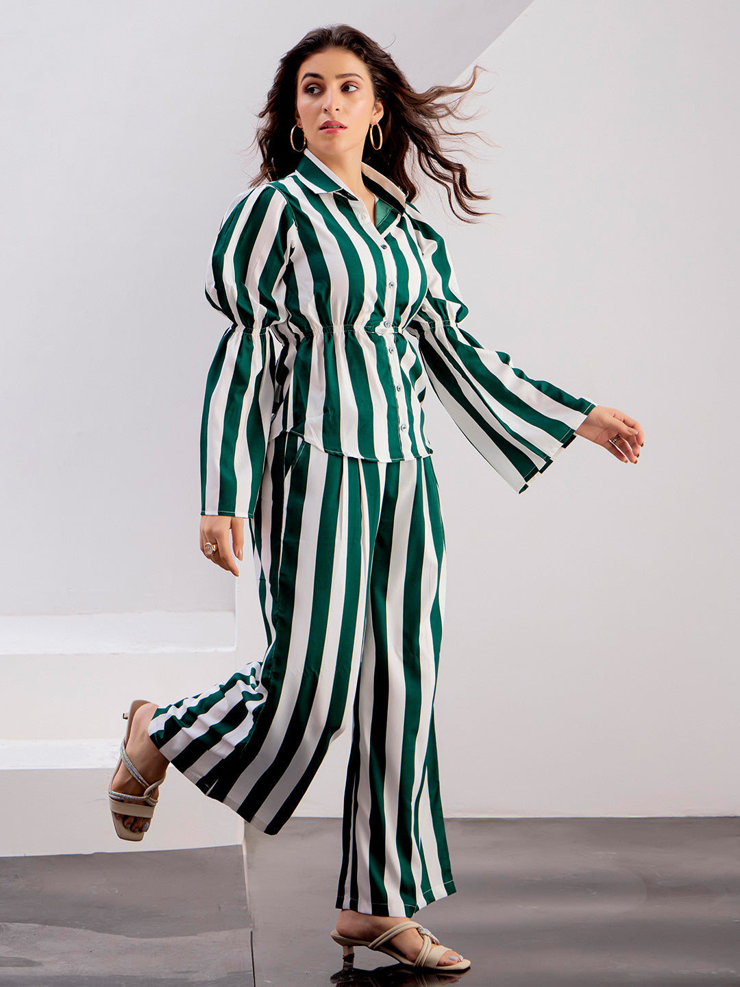 Party Wear Striped Co-ord Set
