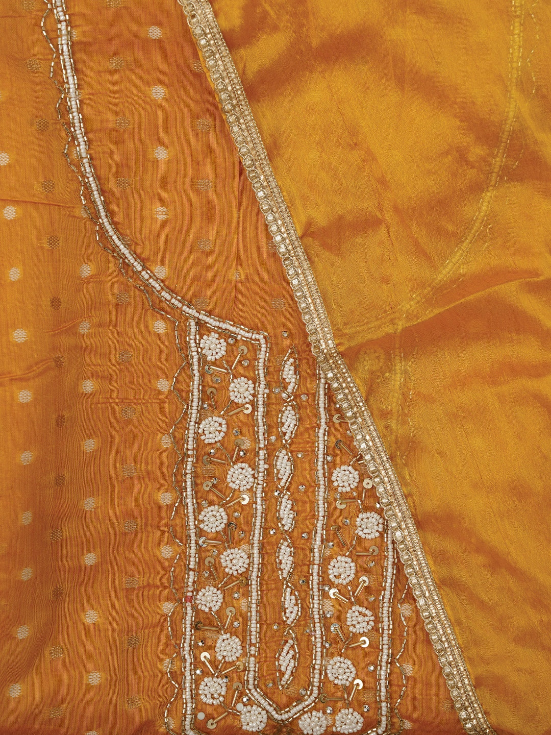 Light Green Zari Pure Cotton Dress Material with Dupatta