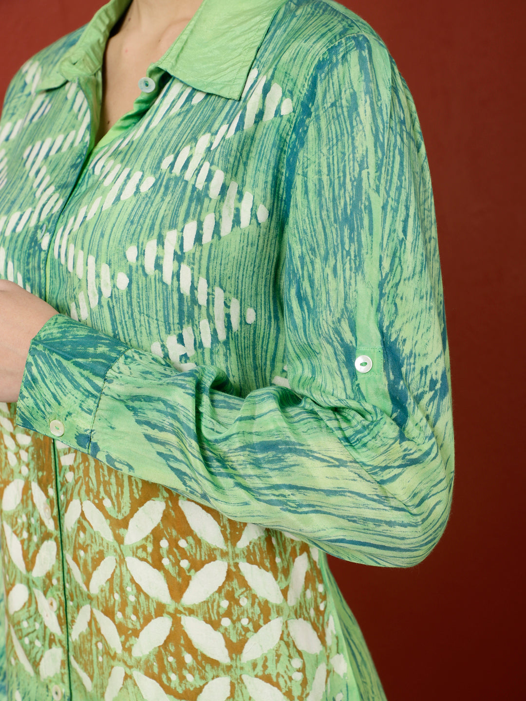 Hand Tie-Dye Bagru Printed Office Co-ord Set