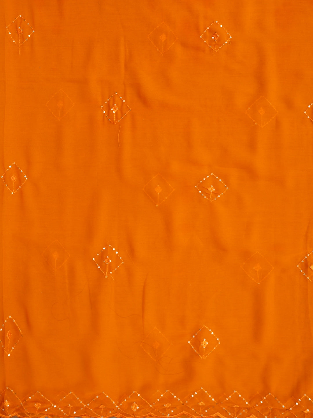 Mustard Embroidered Silk Georgette Dress Material with Dupatta