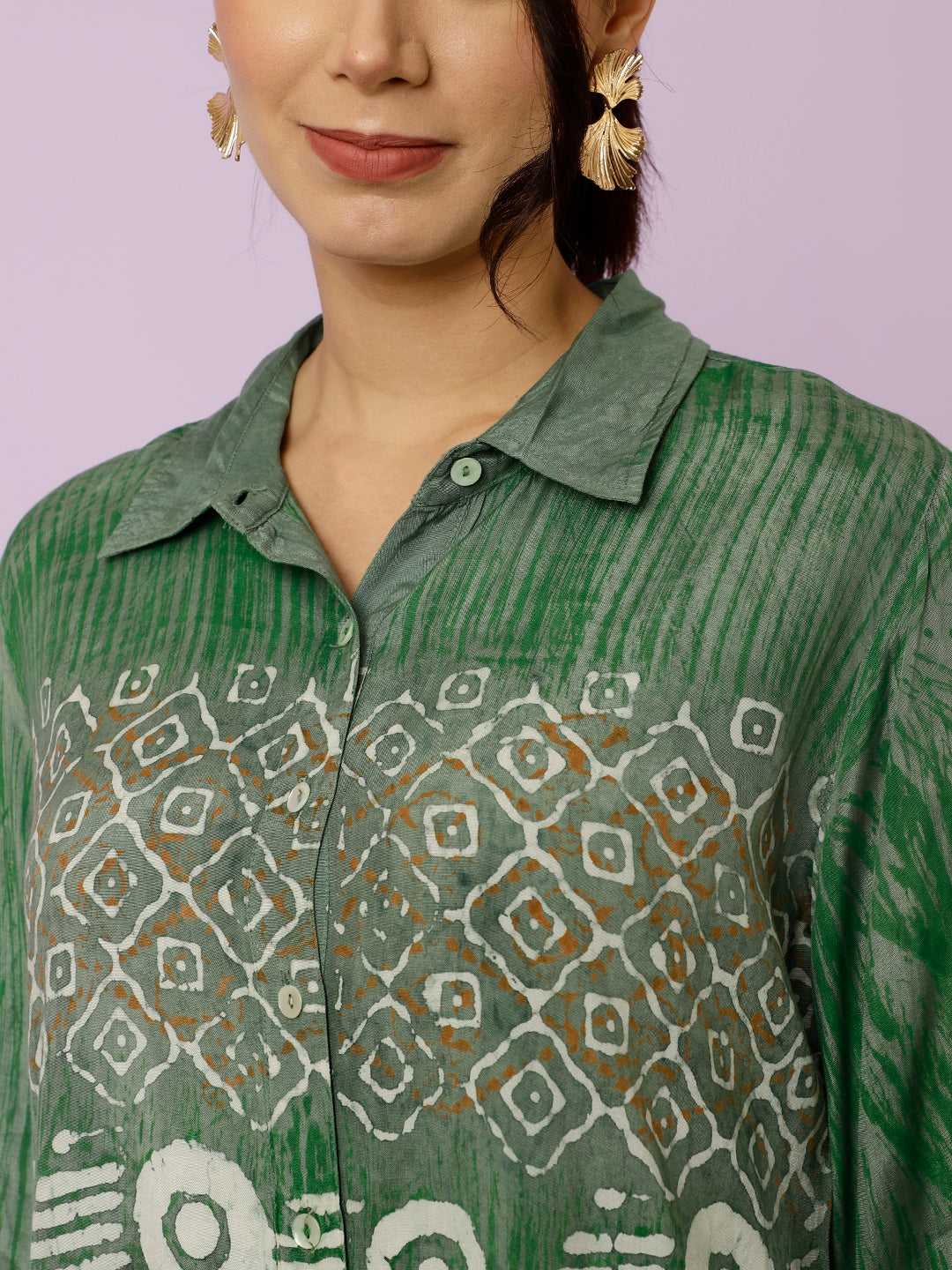 Hand Tie-Dye Bagru Printed Office Co-ord Set