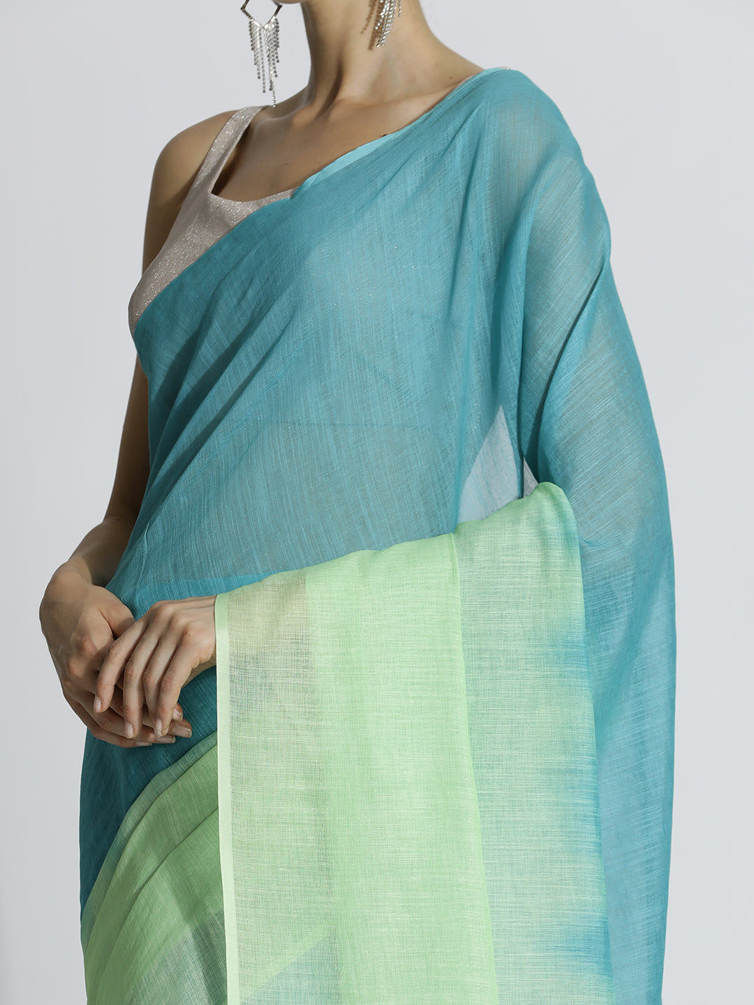 Ombre Daily Wear Pure Linen Saree