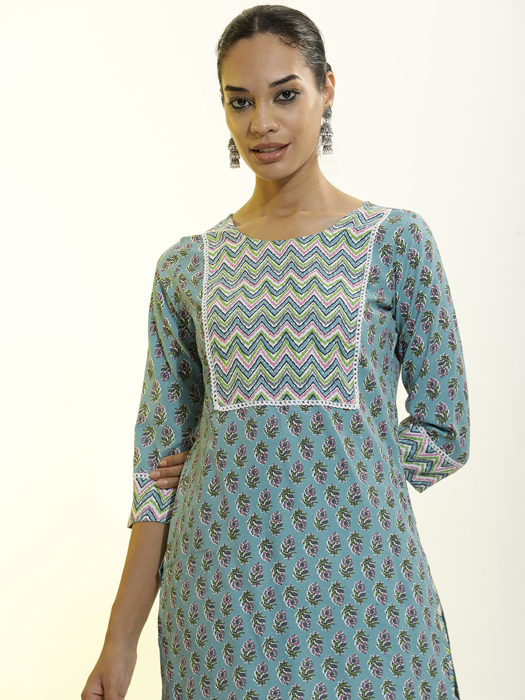 Rama Ethnic Motif Printed Cotton Straight Kurta Set