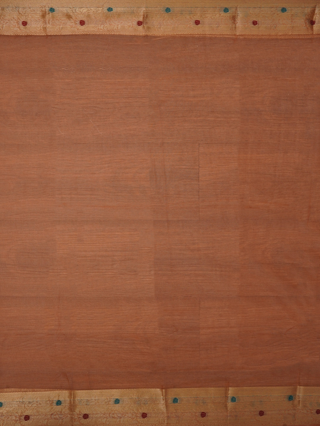 Peach Zari Brocade Cotton Dress Material with Dupatta