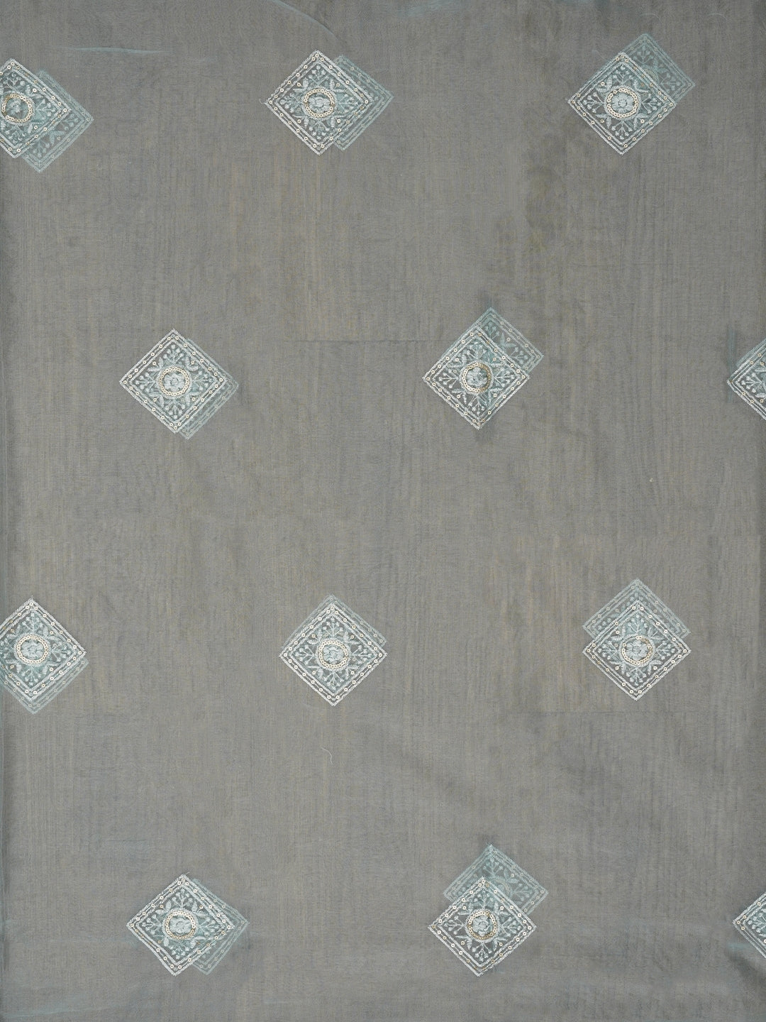 Multi Color Sequin Embellished Organza Dress Material with Dupatta