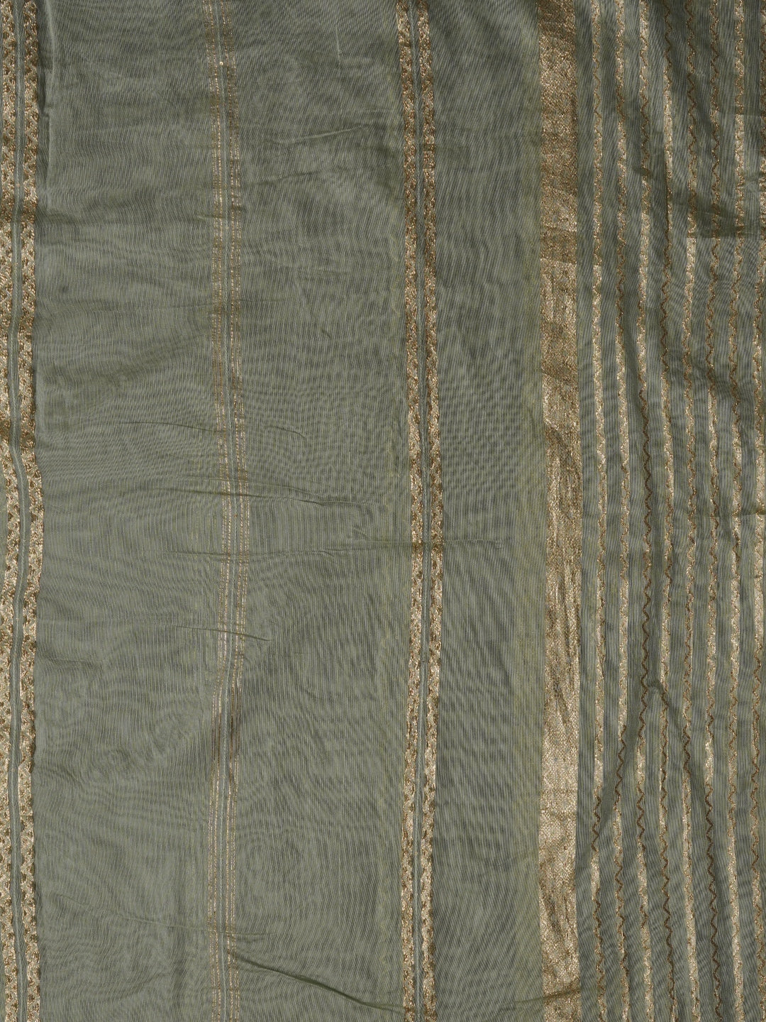 Light Green Unstitched Zari Silk Blend Dress Material With Dupatta