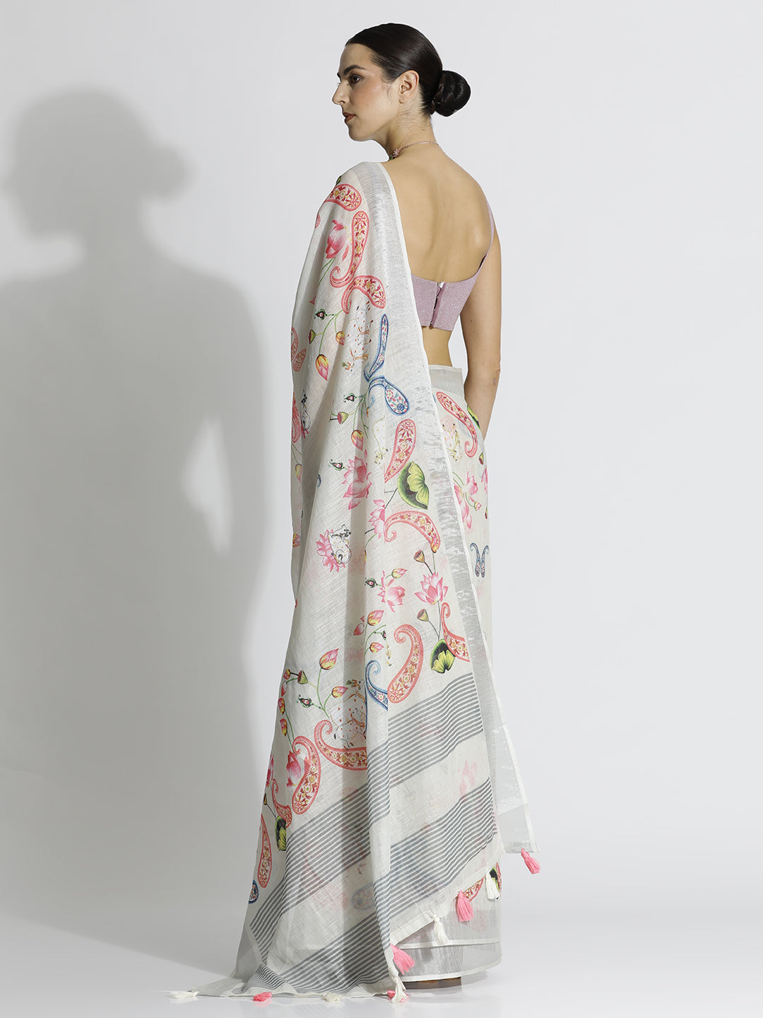 Pichwai Printed Daily Wear Pure Linen Saree