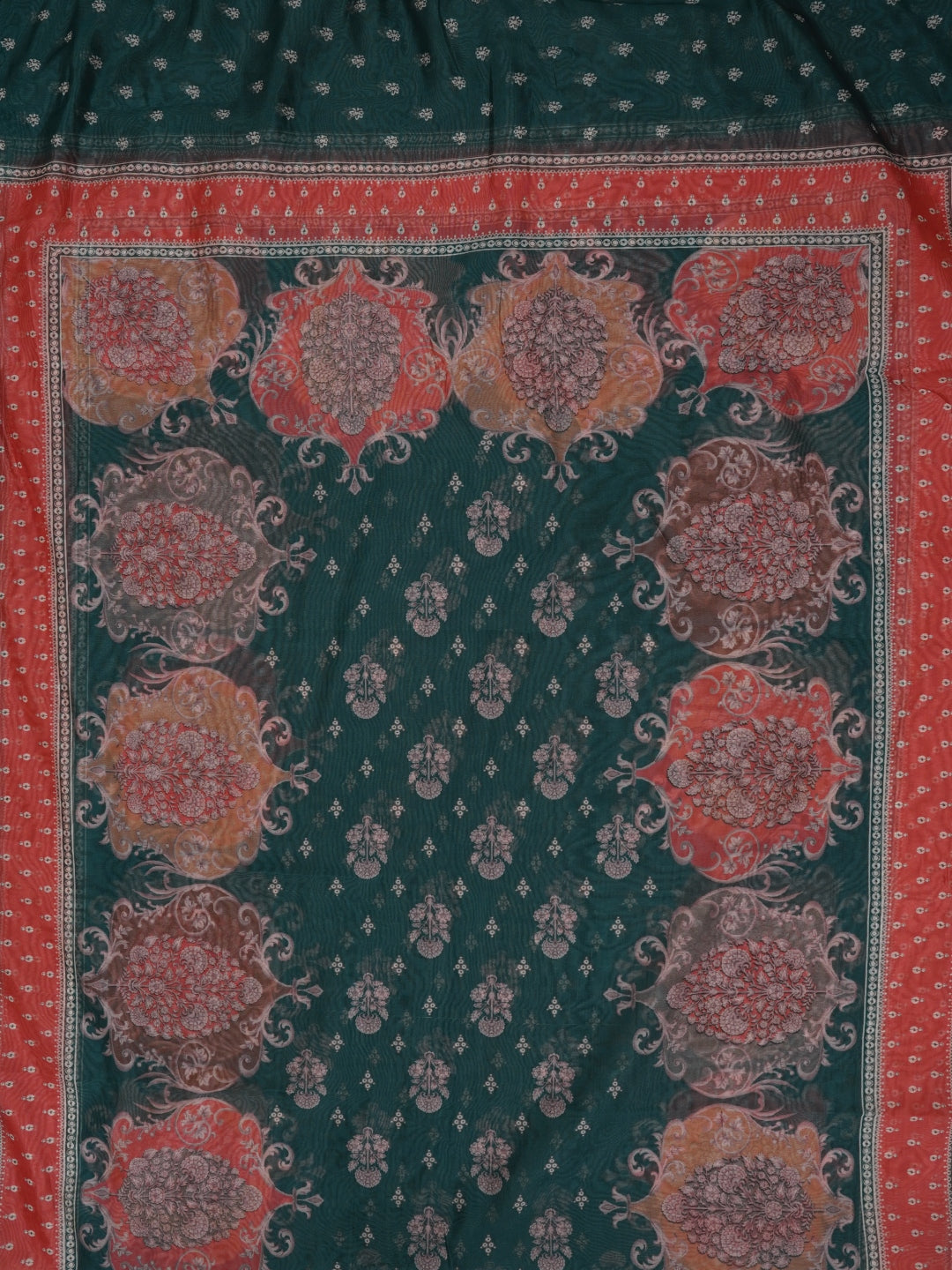 Floral Mulitcolor Printed Organza Dress Material With Dupatta