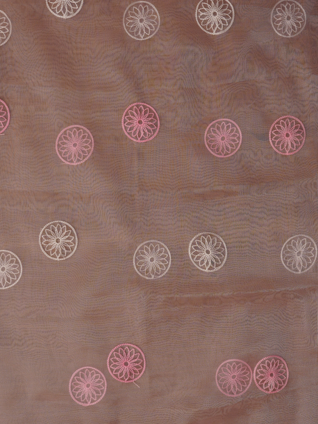 Unstitched Baby Pink Embroidered Organza Dress Material With Dupatta
