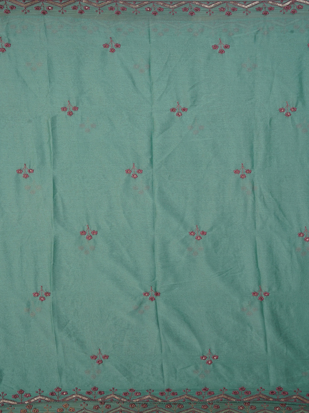 Sequin Embellished Silk Blend Multi Color Dress Material with Dupatta