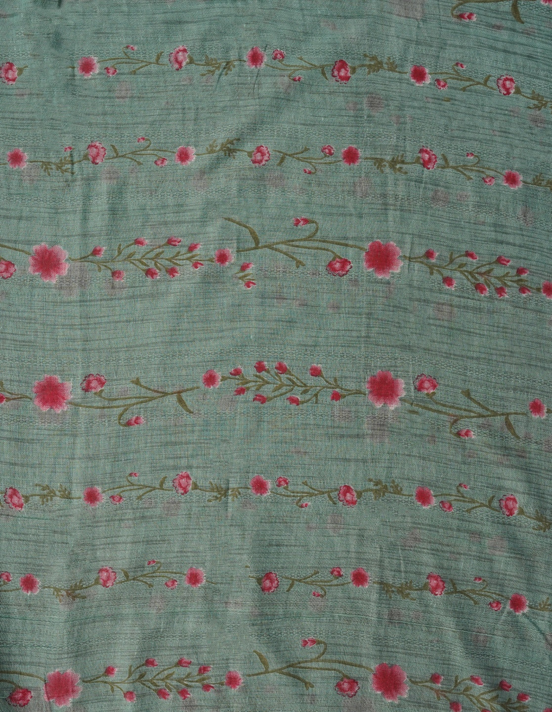 Green Embroidered Pure Cotton Dress Material with Dupatta