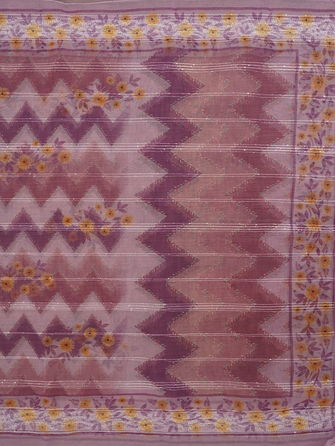 Sequin Embroidered Multicolor Organza Dress Material with Dupatta