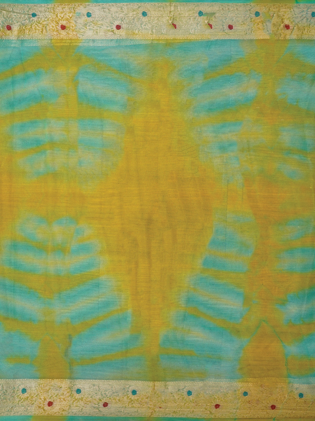 Sea Green Cotton Blend Embellished Dress Material with Dupatta