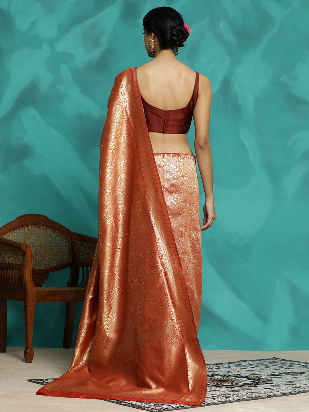 Zari Woven Design Red Banarasi Saree