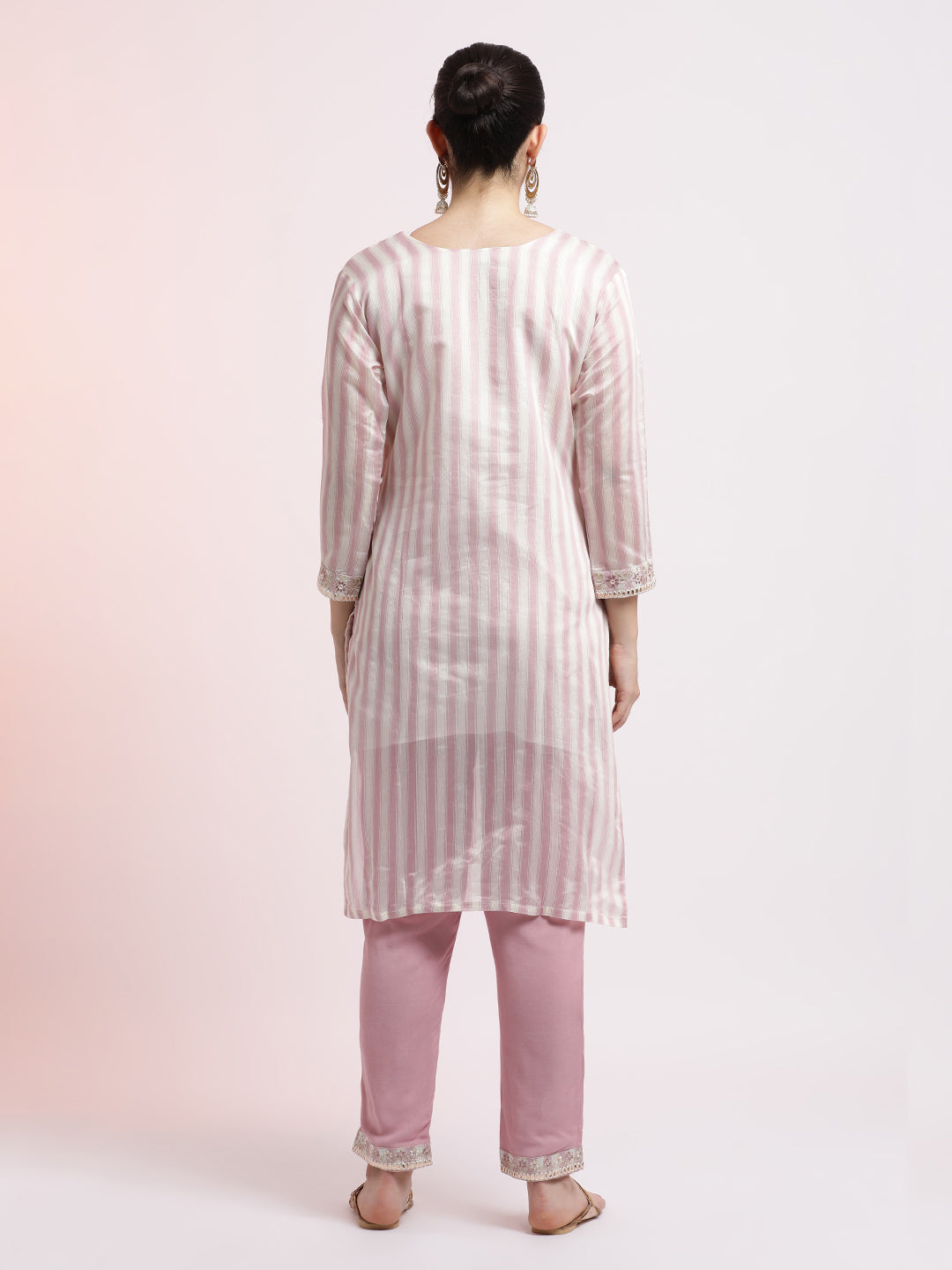 Embellished Silk Blend Kurta Set With Dupatta