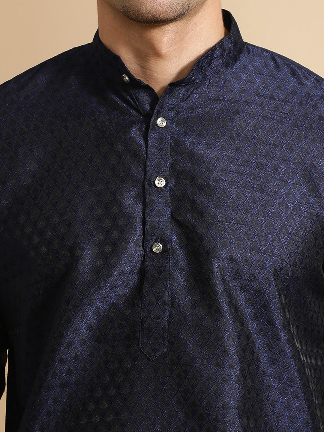 Festive Kurta With Printed Nehru Jacket Set