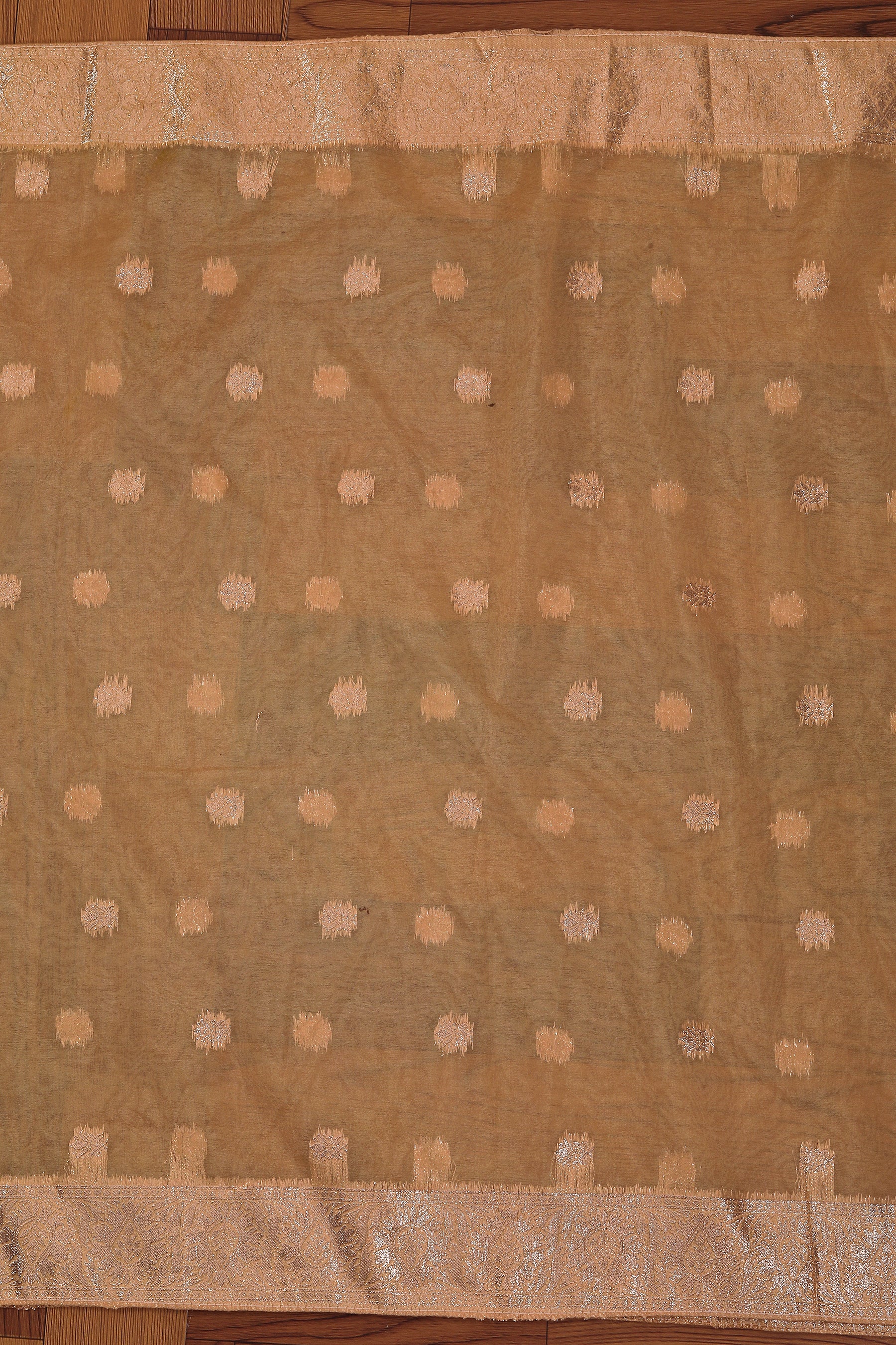 Yellow Silk Blend Embellished Dress Material With Dupatta