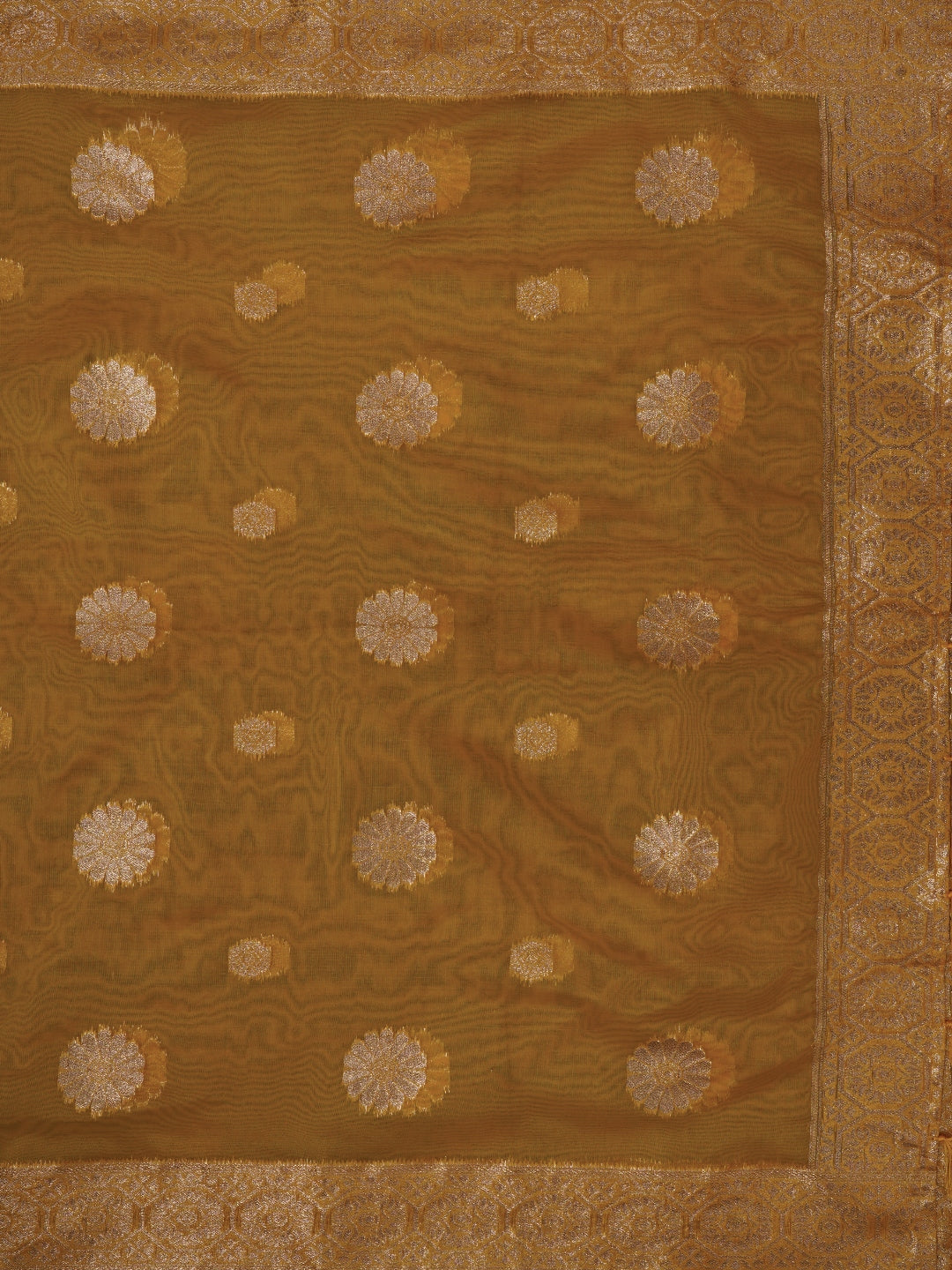 Multicolor Unstitched Zari Woven Organza Dress Material With Dupatta