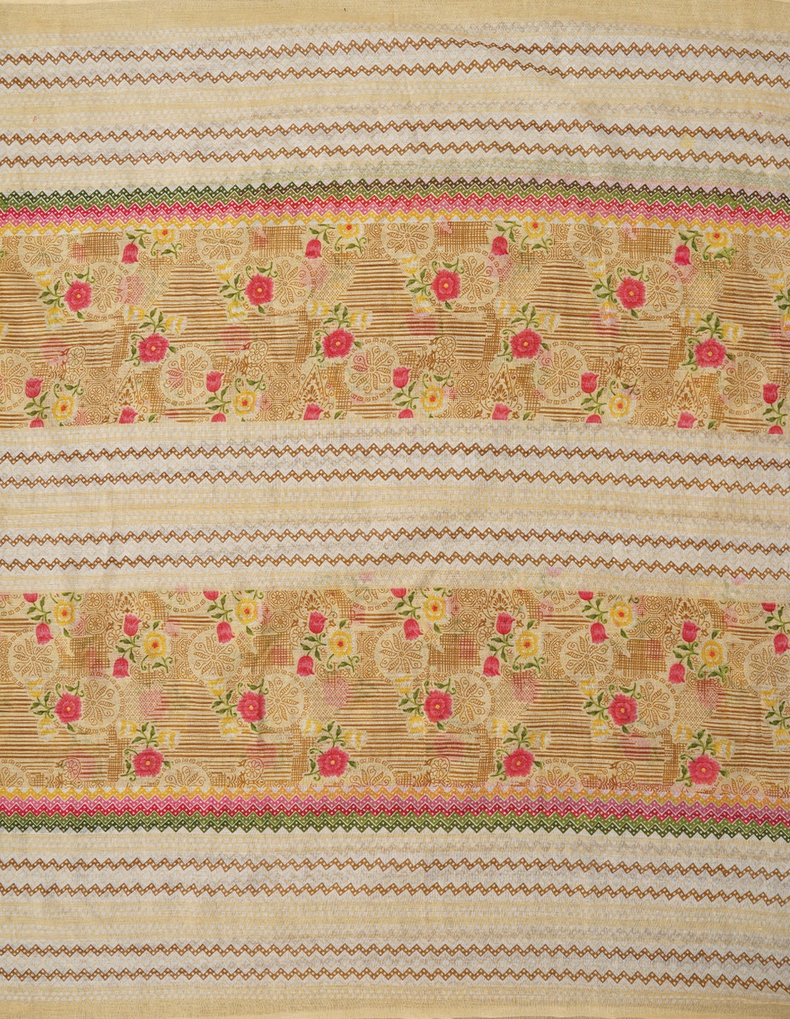 Sequin Embroidered Pure Cotton Floral Dress Material with Dupatta