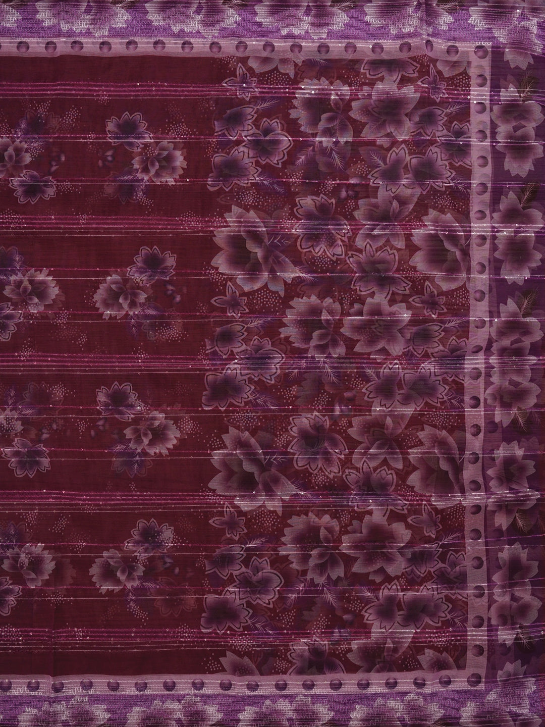 Purple Unstitched Embellished Organza Dress Material With Dupatta